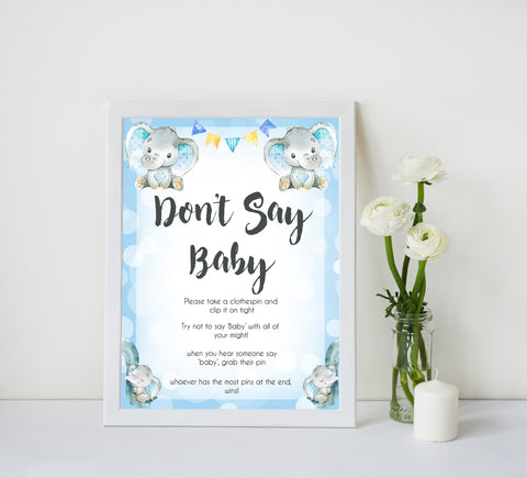 Blue elephant baby games, dont say baby, elephant baby games, printable baby games, top baby games, best baby shower games, baby shower ideas, fun baby games, elephant baby shower