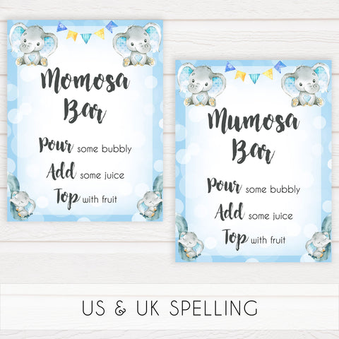 8 baby shower signs, 8 baby shower table signs, Blue elephant baby decor, printable baby table signs, printable baby decor, blue table signs, fun baby signs, fun baby table signs