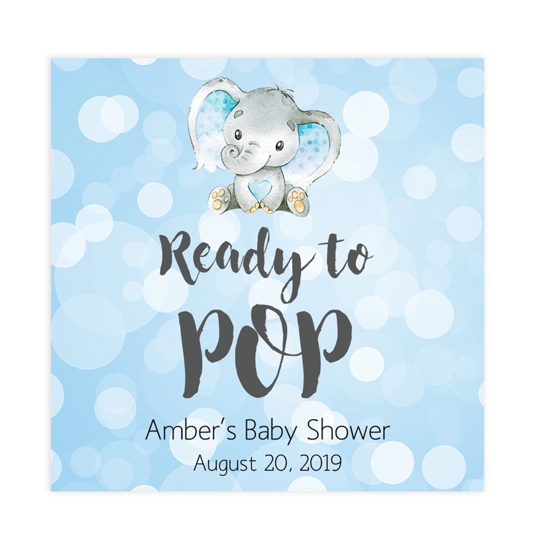 ready to pop baby tags, ready to pop tags, Printable baby shower games, fun baby games, baby shower games, fun baby shower ideas, top baby shower ideas, blue elephant baby shower, blue baby shower ideas