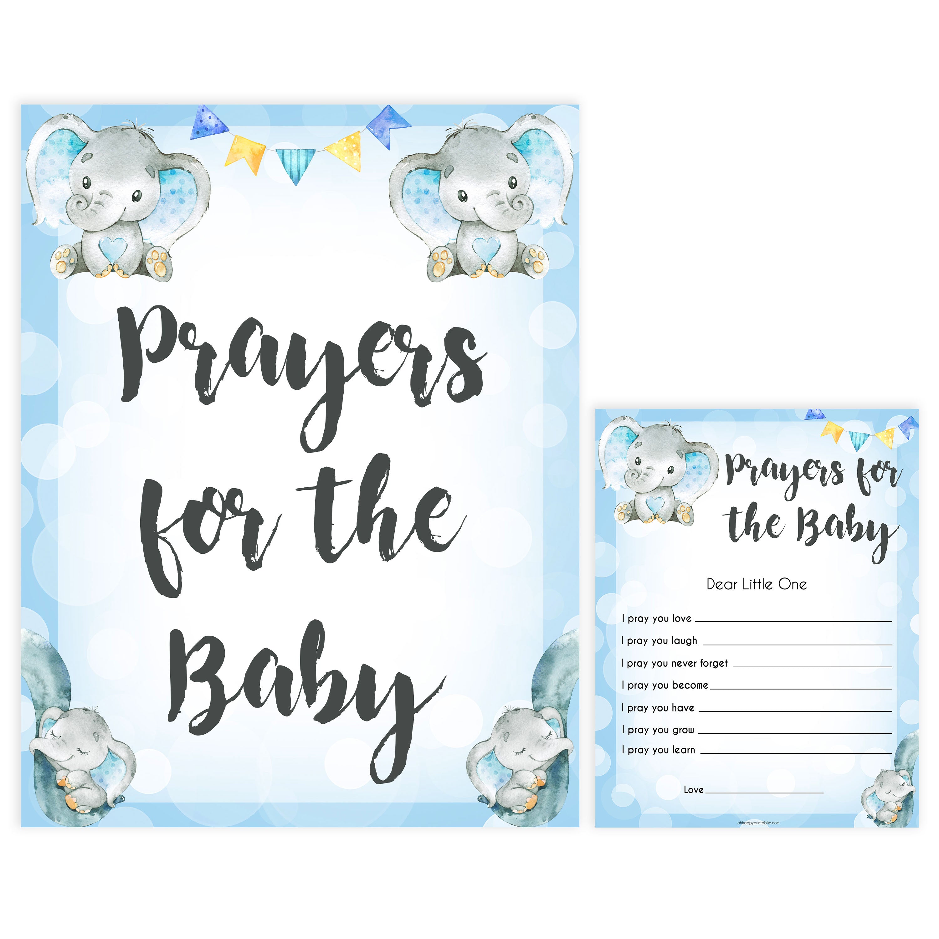 Blue elephant baby games, prayers for the baby, elephant baby games, printable baby games, top baby games, best baby shower games, baby shower ideas, fun baby games, elephant baby shower