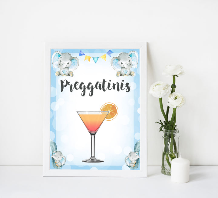 preggatinis baby table signs, Blue elephant baby decor, printable baby table signs, printable baby decor, blue table signs, fun baby signs, fun baby table signs