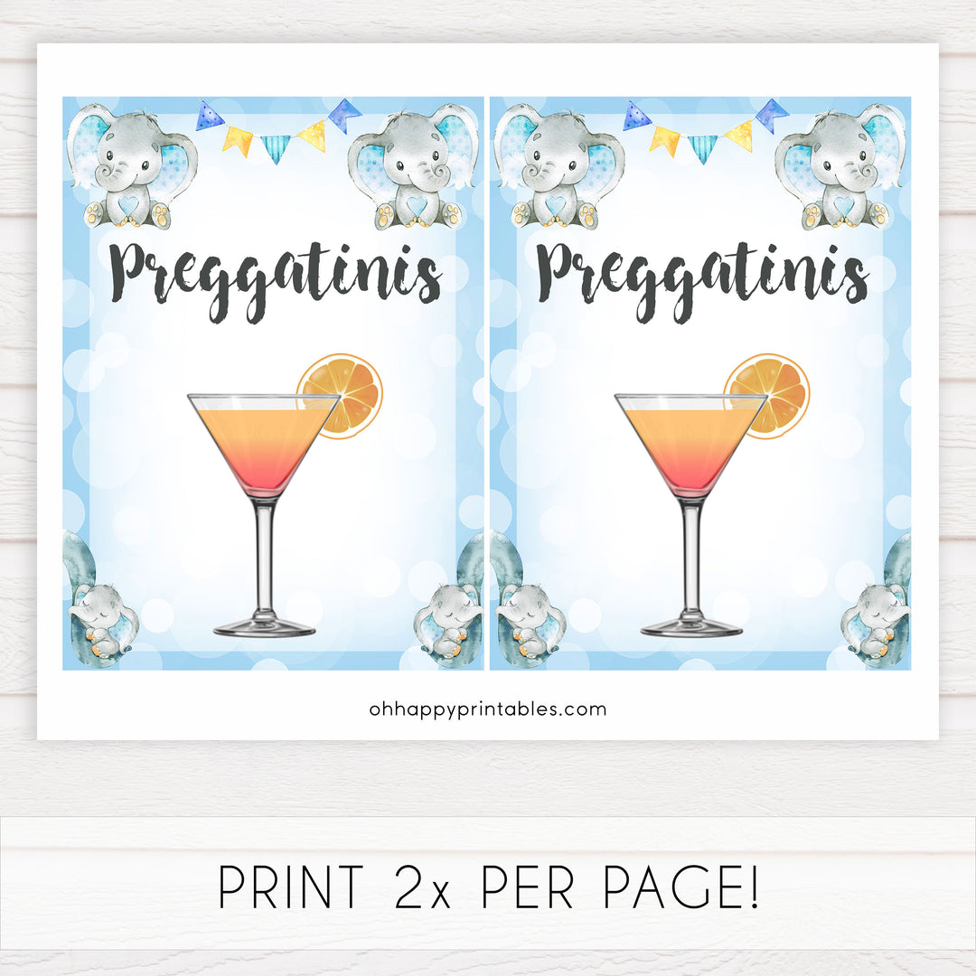 preggatinis baby table signs, Blue elephant baby decor, printable baby table signs, printable baby decor, blue table signs, fun baby signs, fun baby table signs