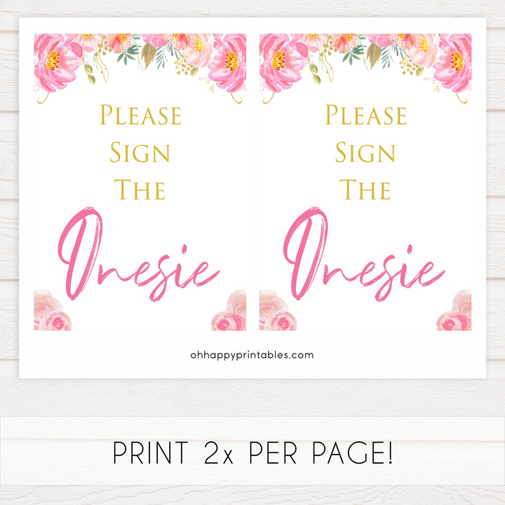 Please sign the onesie, sign the onesie, Printable baby shower games, blush floral fun baby games, baby shower games, fun baby shower ideas, top baby shower ideas, blush baby shower, blue baby shower ideas