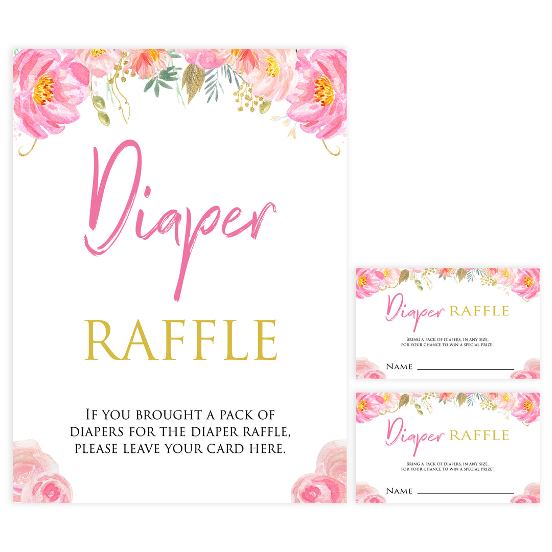 diaper raffle game, baby diaper raffle, Printable baby shower games, blush floral fun baby games, baby shower games, fun baby shower ideas, top baby shower ideas, blush baby shower, blue baby shower ideas