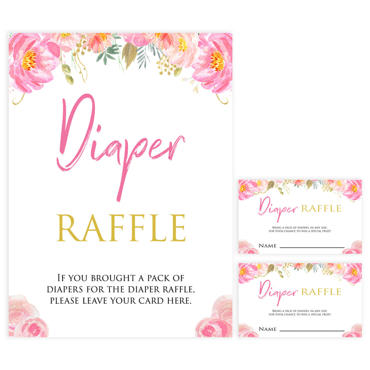 diaper raffle game, baby diaper raffle, Printable baby shower games, blush floral fun baby games, baby shower games, fun baby shower ideas, top baby shower ideas, blush baby shower, blue baby shower ideas