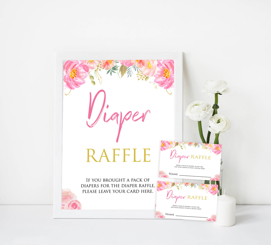 diaper raffle game, baby diaper raffle, Printable baby shower games, blush floral fun baby games, baby shower games, fun baby shower ideas, top baby shower ideas, blush baby shower, blue baby shower ideas