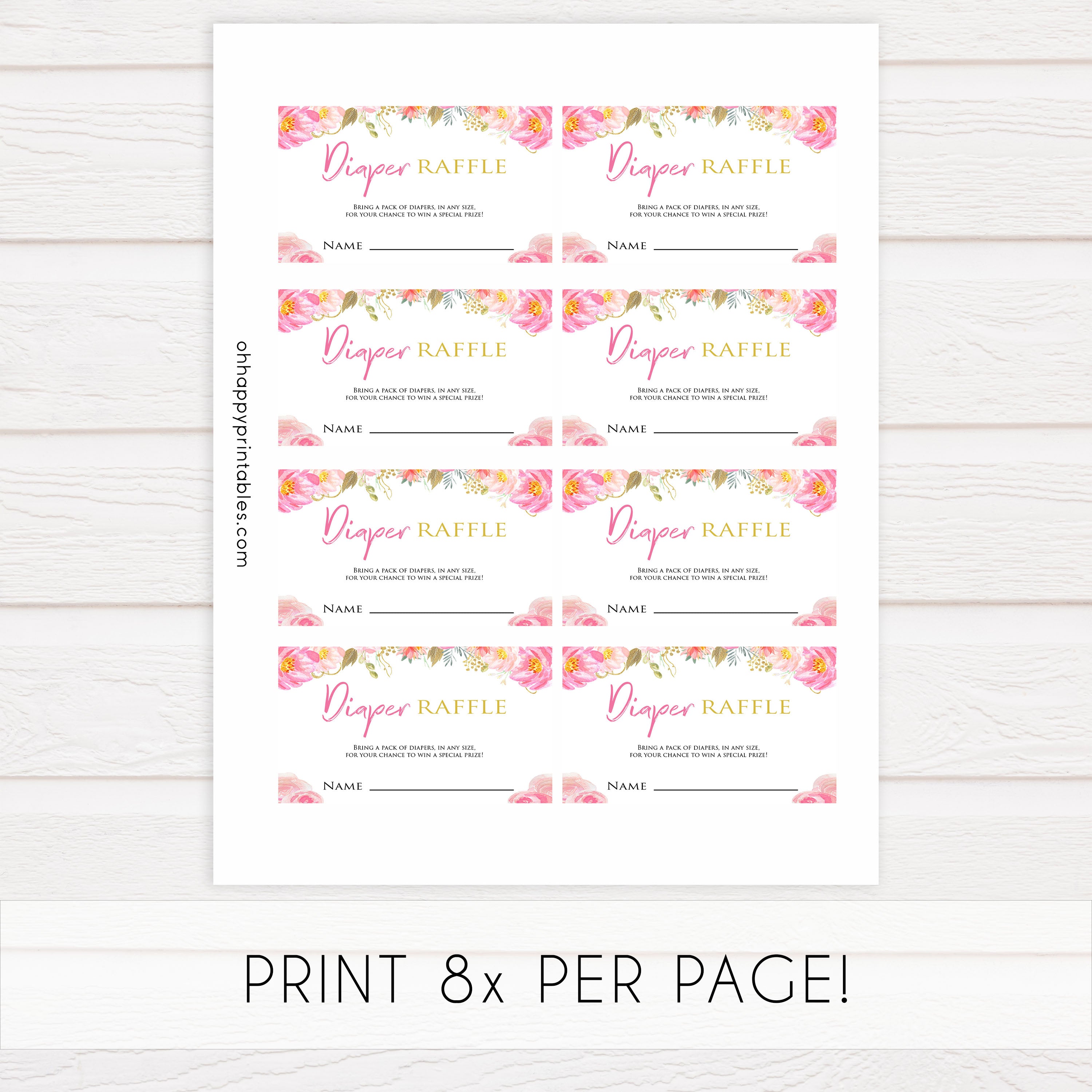 diaper raffle game, baby diaper raffle, Printable baby shower games, blush floral fun baby games, baby shower games, fun baby shower ideas, top baby shower ideas, blush baby shower, blue baby shower ideas