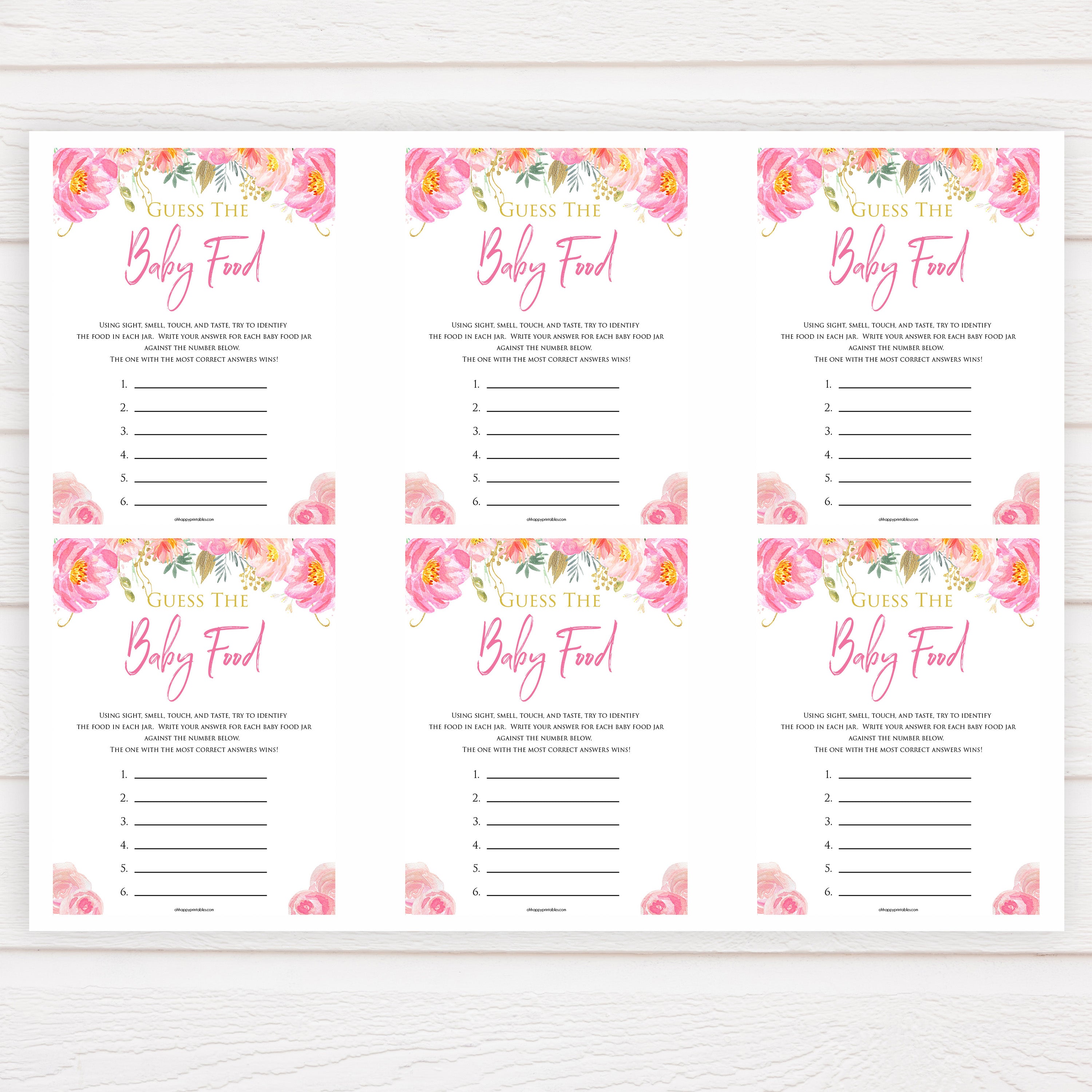 Pink blush floral baby shower guess the baby food, printable baby games, baby shower games, blush baby shower, floral baby games, girl baby shower ideas, pink baby shower ideas, floral baby games, popular baby games, fun baby games
