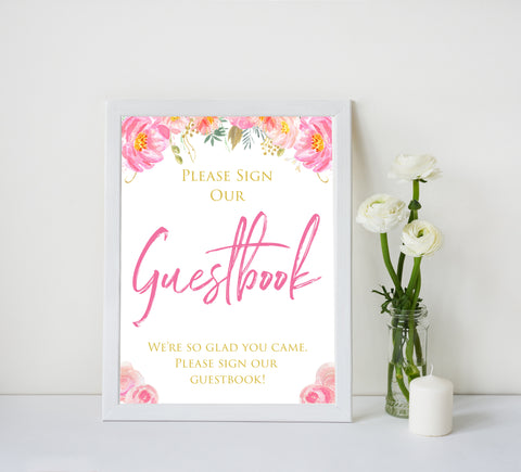 guestbook baby table signs, guestbook baby signs, Blush floral baby decor, printable baby table signs, printable baby decor, gold table signs, fun baby signs, floral fun baby table signs