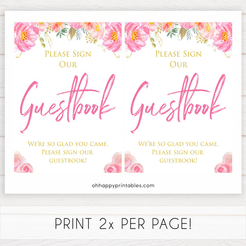 guestbook baby table signs, guestbook baby signs, Blush floral baby decor, printable baby table signs, printable baby decor, gold table signs, fun baby signs, floral fun baby table signs