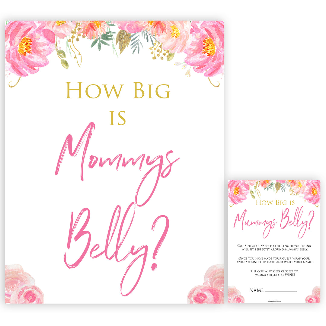 Pink blush floral baby shower how big is mommys belly game, printable baby games, baby shower games, blush baby shower, floral baby games, girl baby shower ideas, pink baby shower ideas, floral baby games, popular baby games, fun baby games