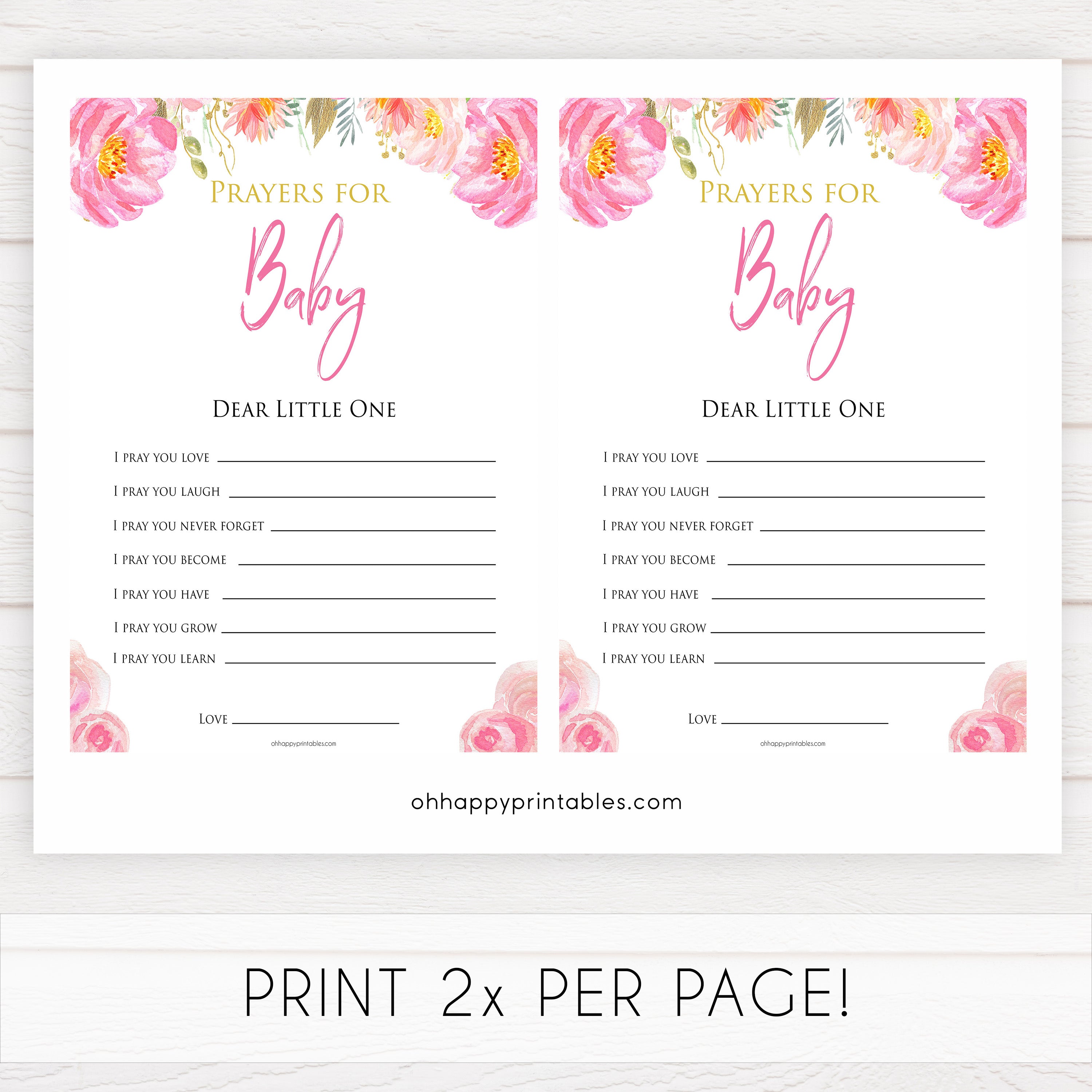 Pink blush floral baby shower prayers for the baby game, printable baby games, baby shower games, blush baby shower, floral baby games, girl baby shower ideas, pink baby shower ideas, floral baby games, popular baby games, fun baby games