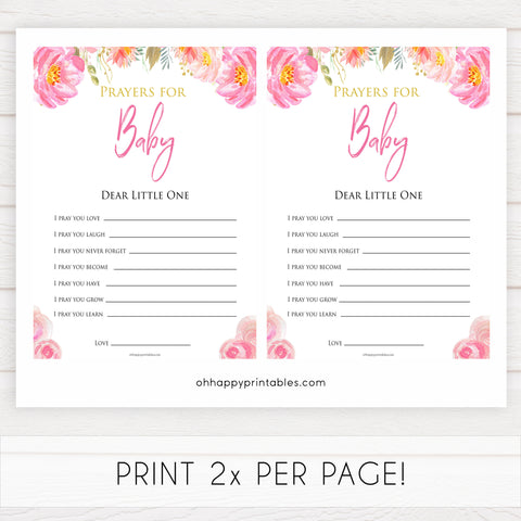 Pink blush floral baby shower prayers for the baby game, printable baby games, baby shower games, blush baby shower, floral baby games, girl baby shower ideas, pink baby shower ideas, floral baby games, popular baby games, fun baby games
