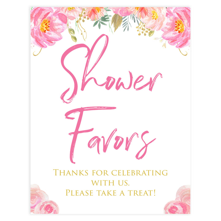 favors baby table sign, favors baby decor, Blush floral baby decor, printable baby table signs, printable baby decor, gold table signs, fun baby signs, floral fun baby table signs