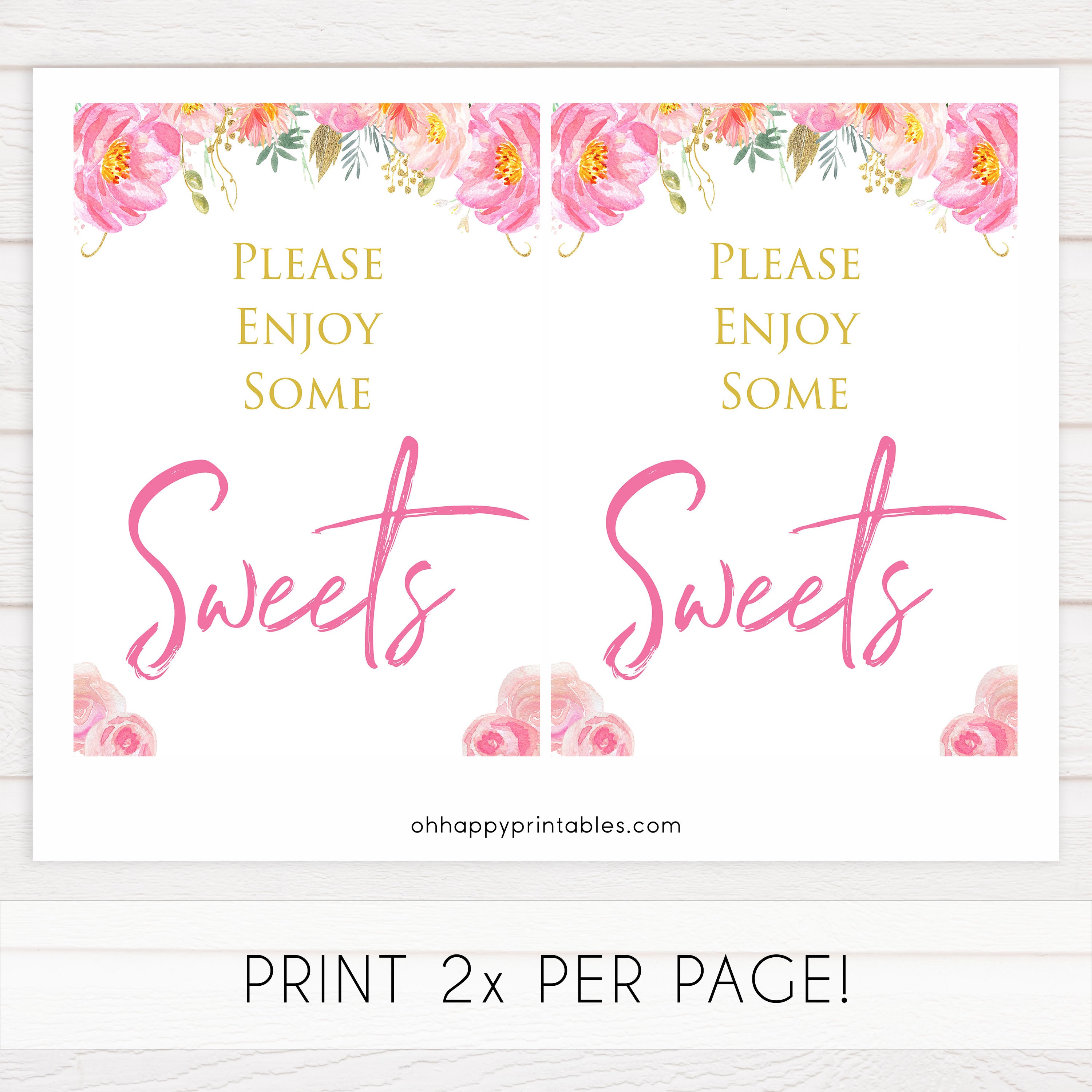 sweets baby table signs, sweets baby decor,  Blush floral baby decor, printable baby table signs, printable baby decor, gold table signs, fun baby signs, floral fun baby table signs