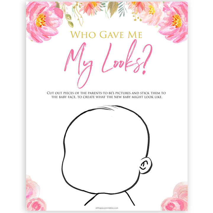 Pink blush floral baby shower what am I game, printable baby games, baby shower games, blush baby shower, floral baby games, girl baby shower ideas, pink baby shower ideas, floral baby games, popular baby games, fun baby games
