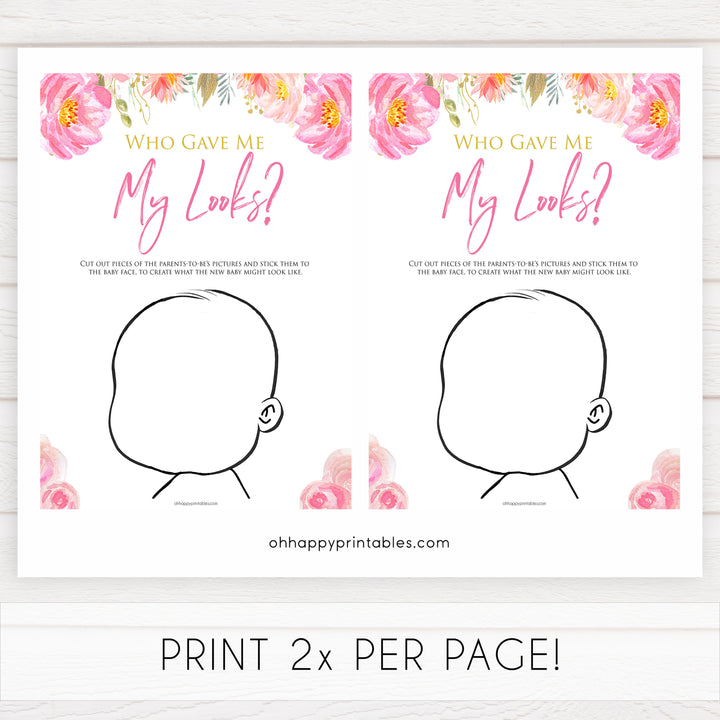Pink blush floral baby shower what am I game, printable baby games, baby shower games, blush baby shower, floral baby games, girl baby shower ideas, pink baby shower ideas, floral baby games, popular baby games, fun baby games