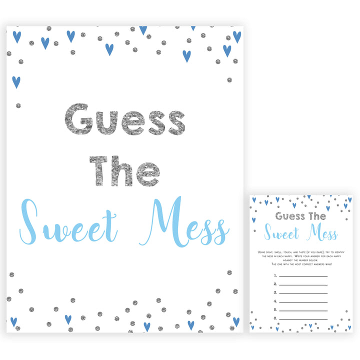 guess the sweet mess, Printable baby shower games, small blue hearts fun baby games, baby shower games, fun baby shower ideas, top baby shower ideas, silver baby shower, blue hearts baby shower ideasguess the sweet mess, Printable baby shower games, small blue hearts fun baby games, baby shower games, fun baby shower ideas, top baby shower ideas, silver baby shower, blue hearts baby shower ideas