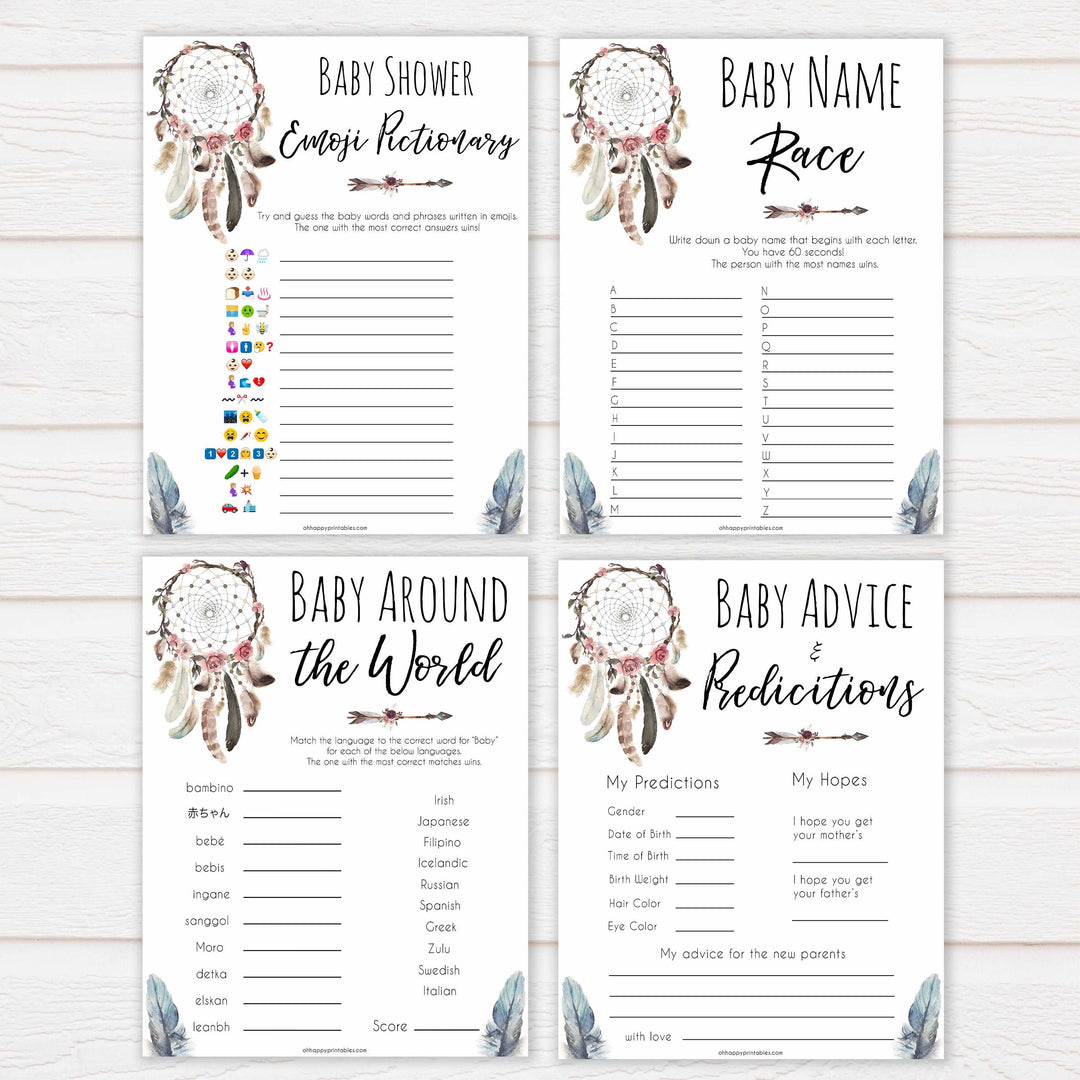 Boho baby games, 10 baby games bundle, fun baby games, printable baby games, top 10 baby games, boho baby shower, baby games, hilarious baby games
