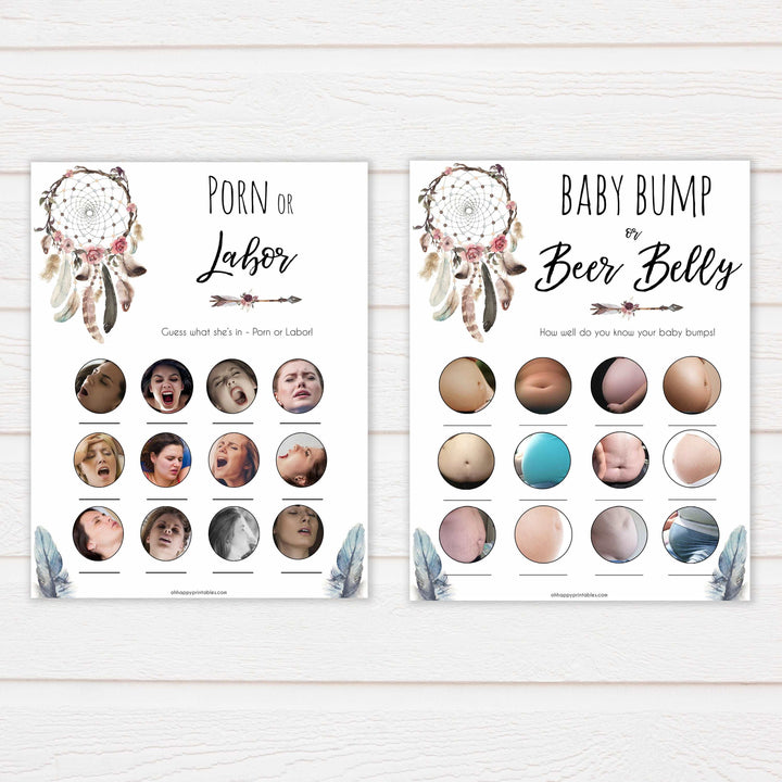 Boho baby games, 10 baby games bundle, fun baby games, printable baby games, top 10 baby games, boho baby shower, baby games, hilarious baby games