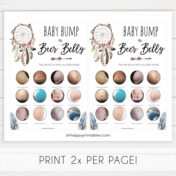 labor or porn, baby bump or beer belly, boobs or butts games, Printable baby shower games, boho baby shower games, dreamcatcher baby games, fun baby shower games, top baby shower ideas