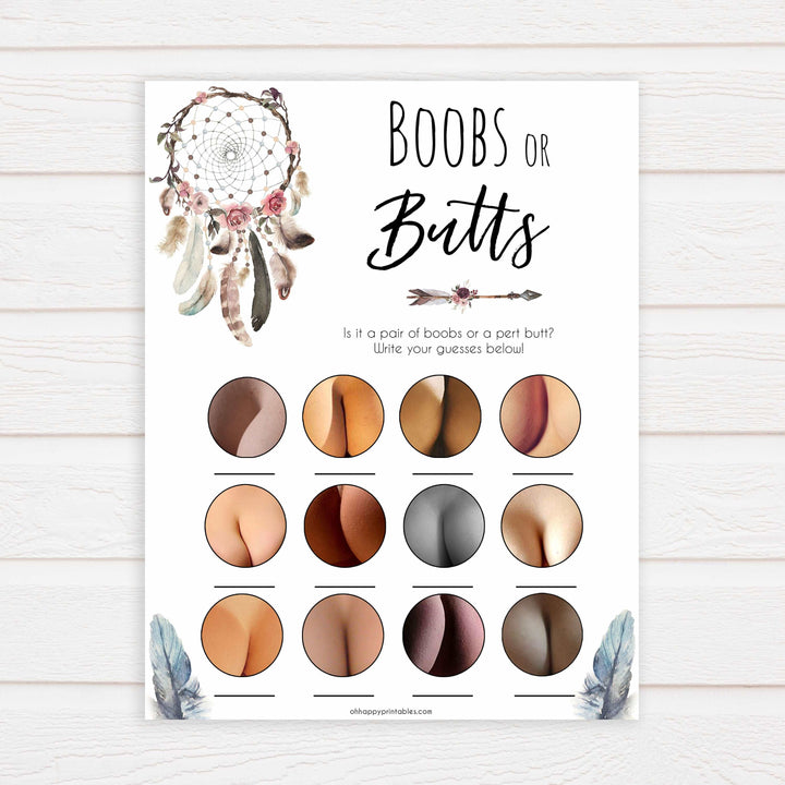 labor or porn, baby bump or beer belly, boobs or butts games, Printable baby shower games, boho baby shower games, dreamcatcher baby games, fun baby shower games, top baby shower ideas