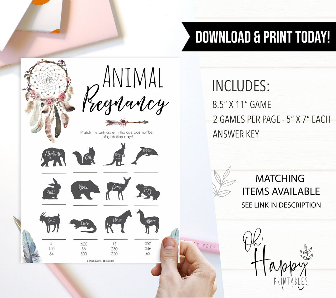 Boho baby games, animal pregnancy baby game, fun baby games, printable baby games, top 10 baby games, boho baby shower, baby games, hilarious baby games