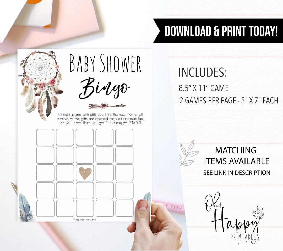 Boho baby games, baby bingo baby game, fun baby games, printable baby games, top 10 baby games, boho baby shower, baby games, hilarious baby games