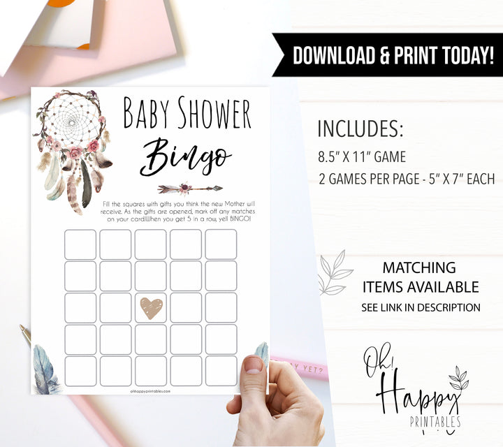 Boho baby games, baby bingo baby game, fun baby games, printable baby games, top 10 baby games, boho baby shower, baby games, hilarious baby games