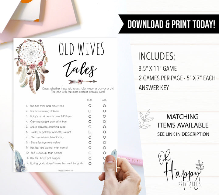 Boho baby games, old wives tales baby game, fun baby games, printable baby games, top 10 baby games, boho baby shower, baby games, hilarious baby games