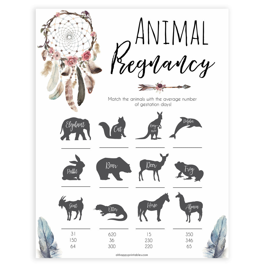 Boho baby games, animal pregnancy baby game, fun baby games, printable baby games, top 10 baby games, boho baby shower, baby games, hilarious baby games