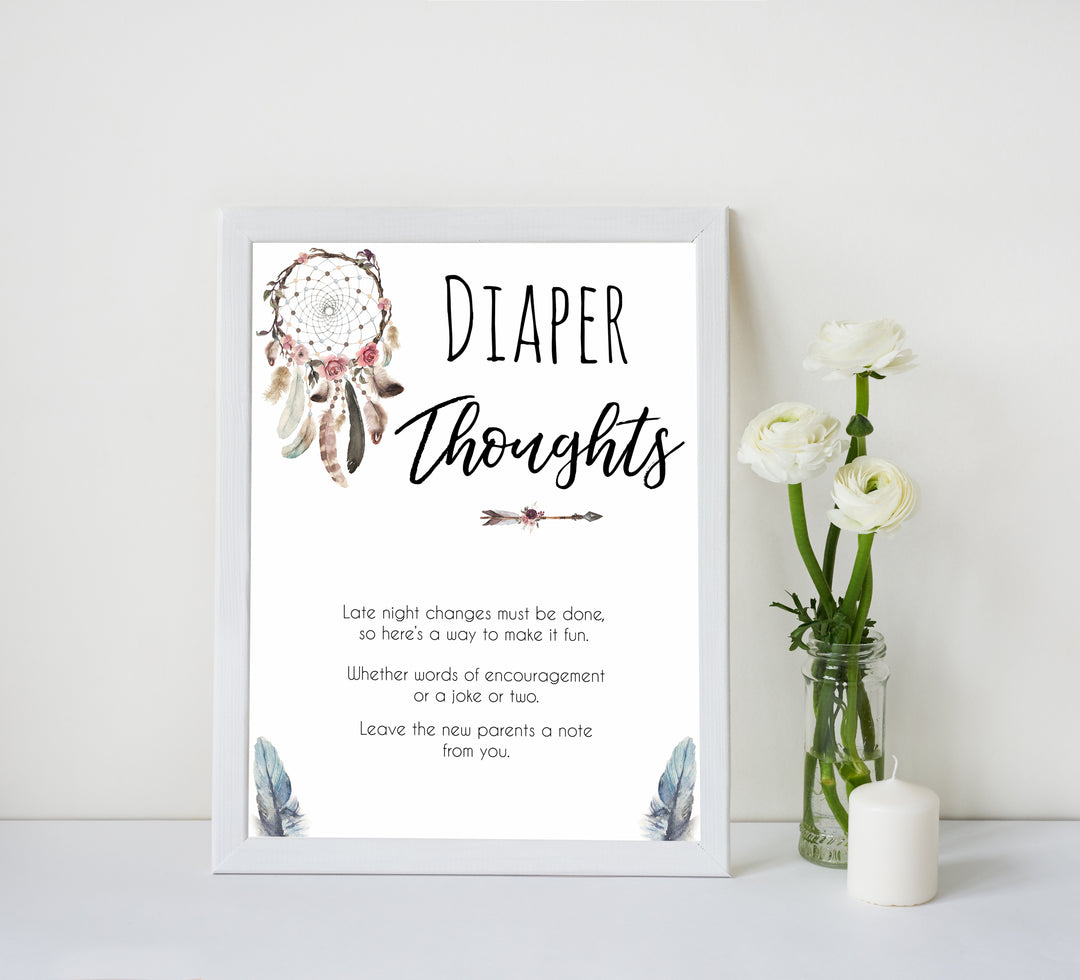 Boho baby games, diaper thoughts baby game, fun baby games, printable baby games, top 10 baby games, boho baby shower, baby games, hilarious baby games