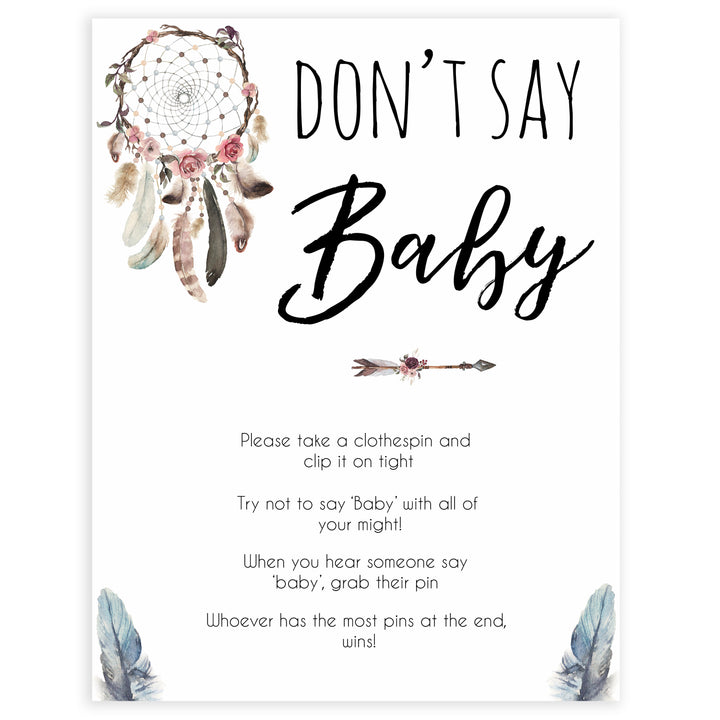 Boho baby games, dont say baby baby game, fun baby games, printable baby games, top 10 baby games, boho baby shower, baby games, hilarious baby games