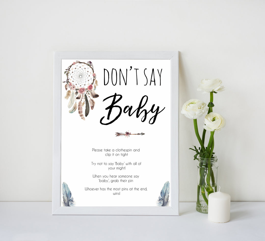 Boho baby games, dont say baby baby game, fun baby games, printable baby games, top 10 baby games, boho baby shower, baby games, hilarious baby games