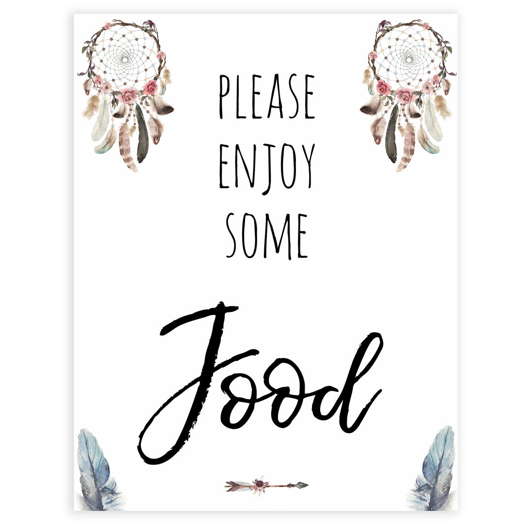 boho baby signs, food table sign, printable baby signs, boho baby decor, fun baby signs, baby shower signs, baby shower decor