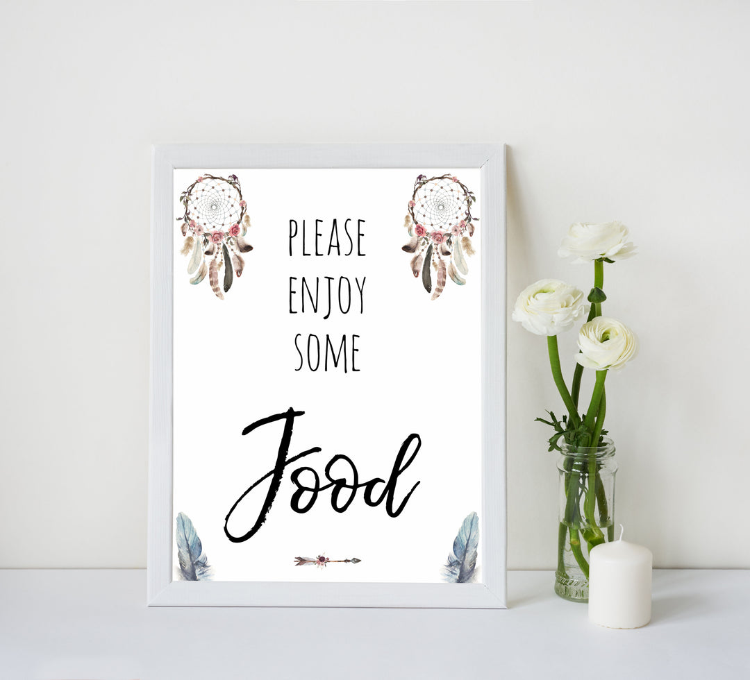 boho baby signs, food table sign, printable baby signs, boho baby decor, fun baby signs, baby shower signs, baby shower decor