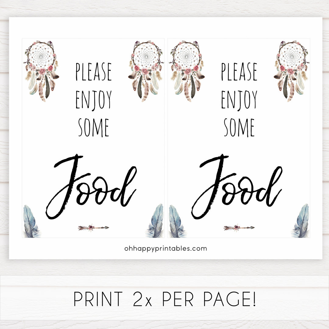 boho baby signs, food table sign, printable baby signs, boho baby decor, fun baby signs, baby shower signs, baby shower decor