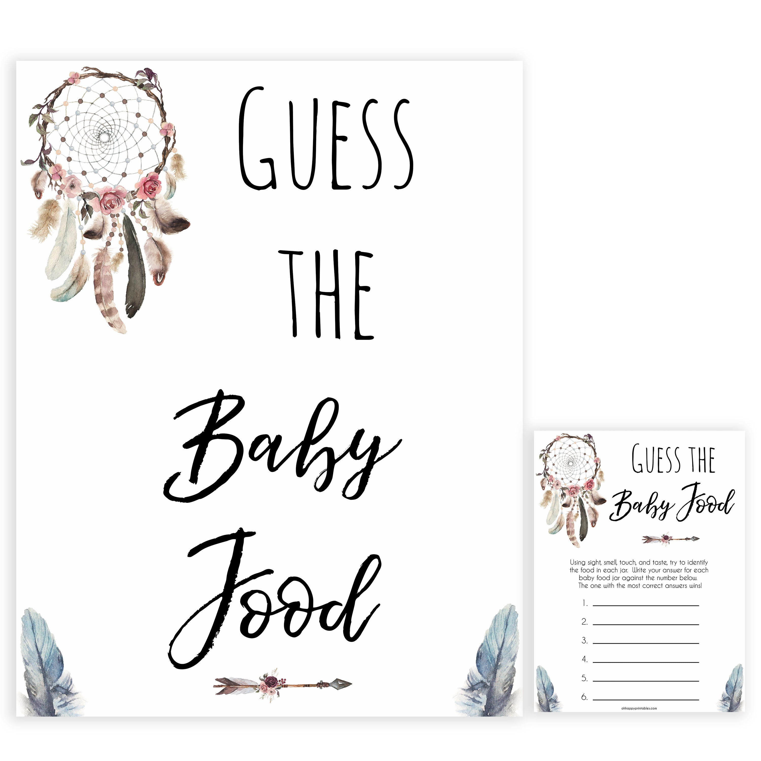 Boho baby games, guess the baby food baby game, fun baby games, printable baby games, top 10 baby games, boho baby shower, baby games, hilarious baby games