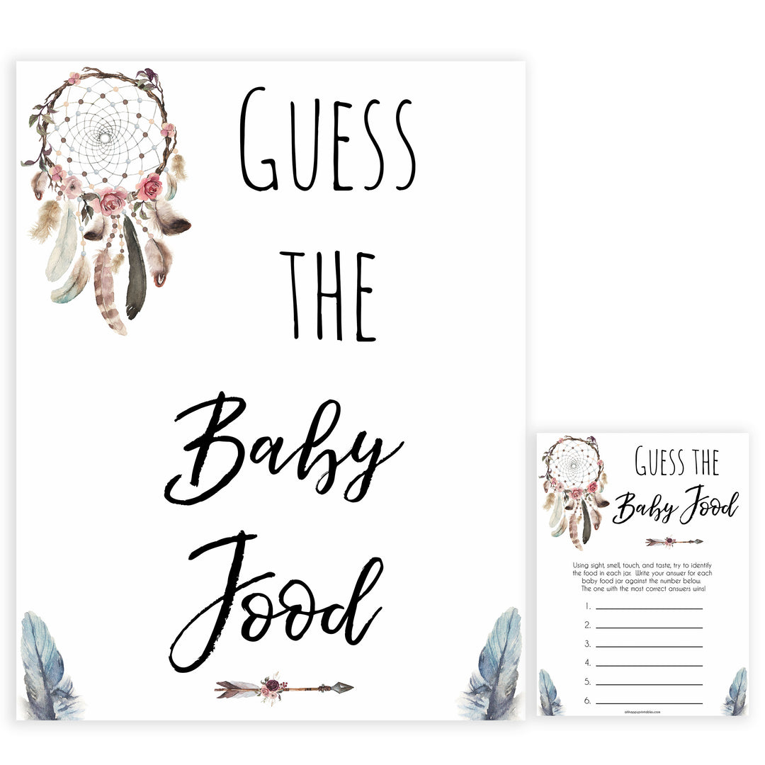Boho baby games, guess the baby food baby game, fun baby games, printable baby games, top 10 baby games, boho baby shower, baby games, hilarious baby games