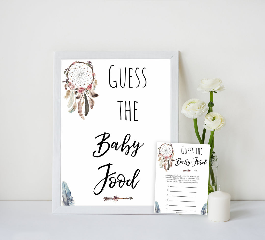 Boho baby games, guess the baby food baby game, fun baby games, printable baby games, top 10 baby games, boho baby shower, baby games, hilarious baby games