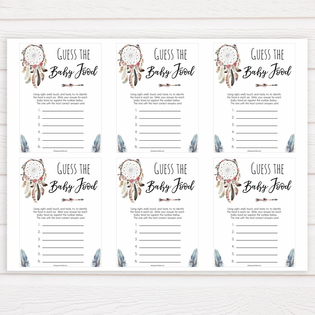 Boho baby games, guess the baby food baby game, fun baby games, printable baby games, top 10 baby games, boho baby shower, baby games, hilarious baby games