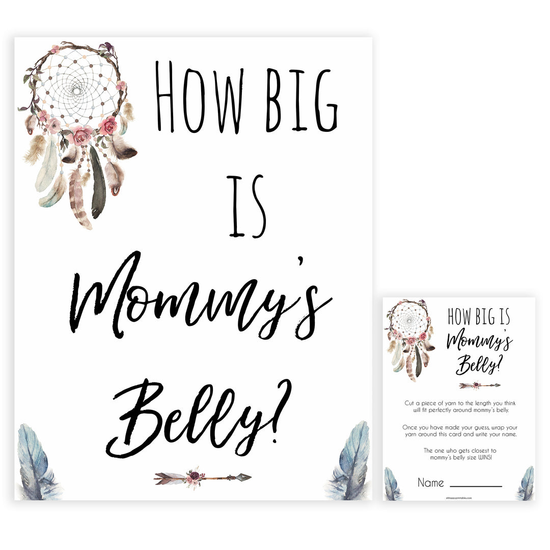 Boho baby games, how big is mommys belly baby game, fun baby games, printable baby games, top 10 baby games, boho baby shower, baby games, hilarious baby games