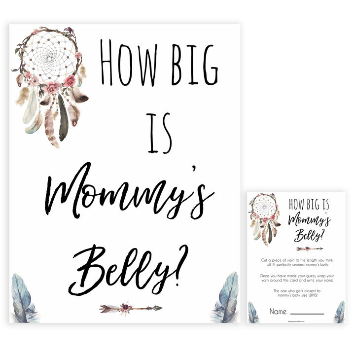 Boho baby games, how big is mommys belly baby game, fun baby games, printable baby games, top 10 baby games, boho baby shower, baby games, hilarious baby games