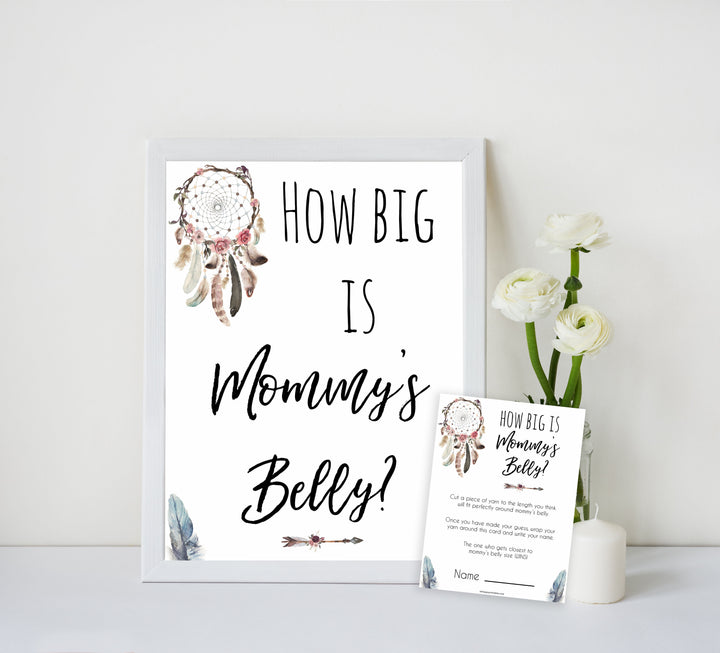 Boho baby games, how big is mommys belly baby game, fun baby games, printable baby games, top 10 baby games, boho baby shower, baby games, hilarious baby games