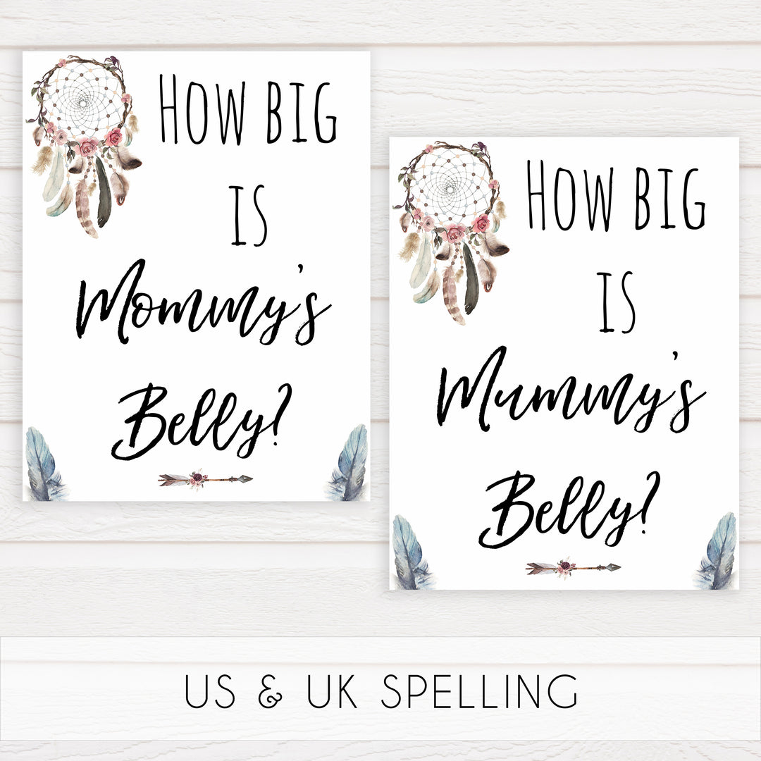 Boho baby games, how big is mommys belly baby game, fun baby games, printable baby games, top 10 baby games, boho baby shower, baby games, hilarious baby games