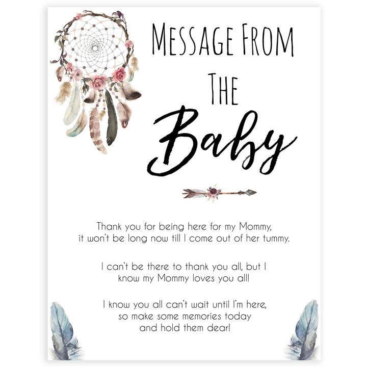 Boho baby games, message from the bump baby game, fun baby games, printable baby games, top 10 baby games, boho baby shower, baby games, hilarious baby games