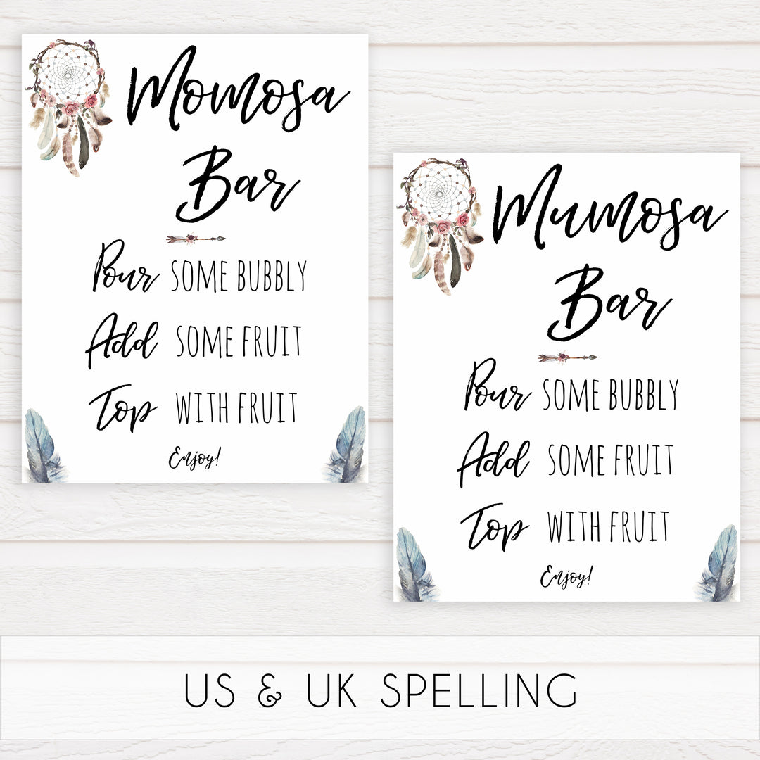 boho baby signs, momosa baby signs,, mumosa, mom-osa, mum-osa printable baby signs, boho baby decor, fun baby signs, baby shower signs, baby shower decor