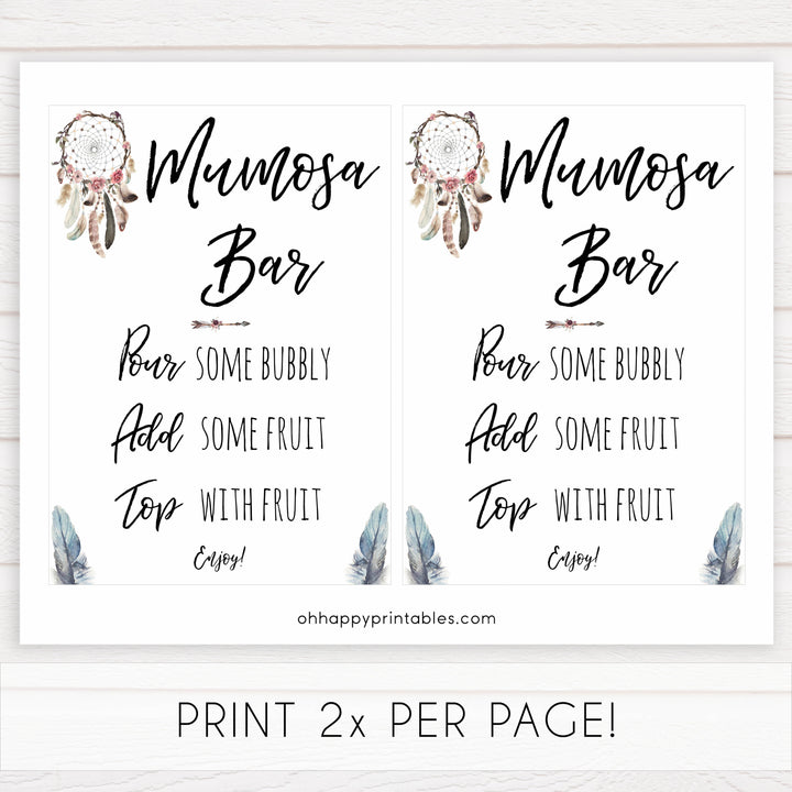 boho baby signs, momosa baby signs,, mumosa, mom-osa, mum-osa printable baby signs, boho baby decor, fun baby signs, baby shower signs, baby shower decor