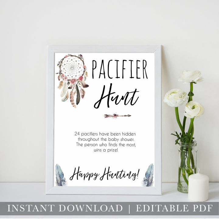 Boho baby games, pacifier hunt baby game, fun baby games, printable baby games, top 10 baby games, boho baby shower, baby games, hilarious baby games