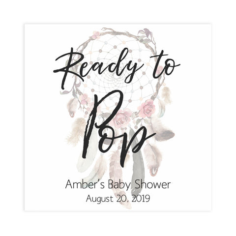 ready to pop tags, pop tags, Printable baby shower games, boho baby shower games, dreamcatcher baby games, fun baby shower games, top baby shower ideas